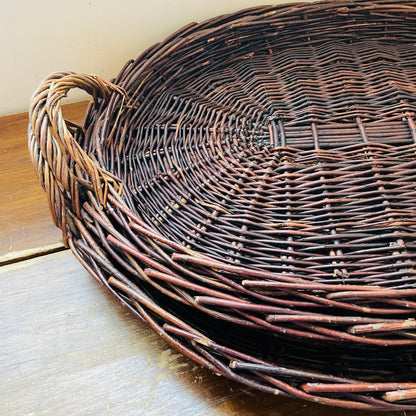 Cozy Hand-Woven Dark Wicker Tray