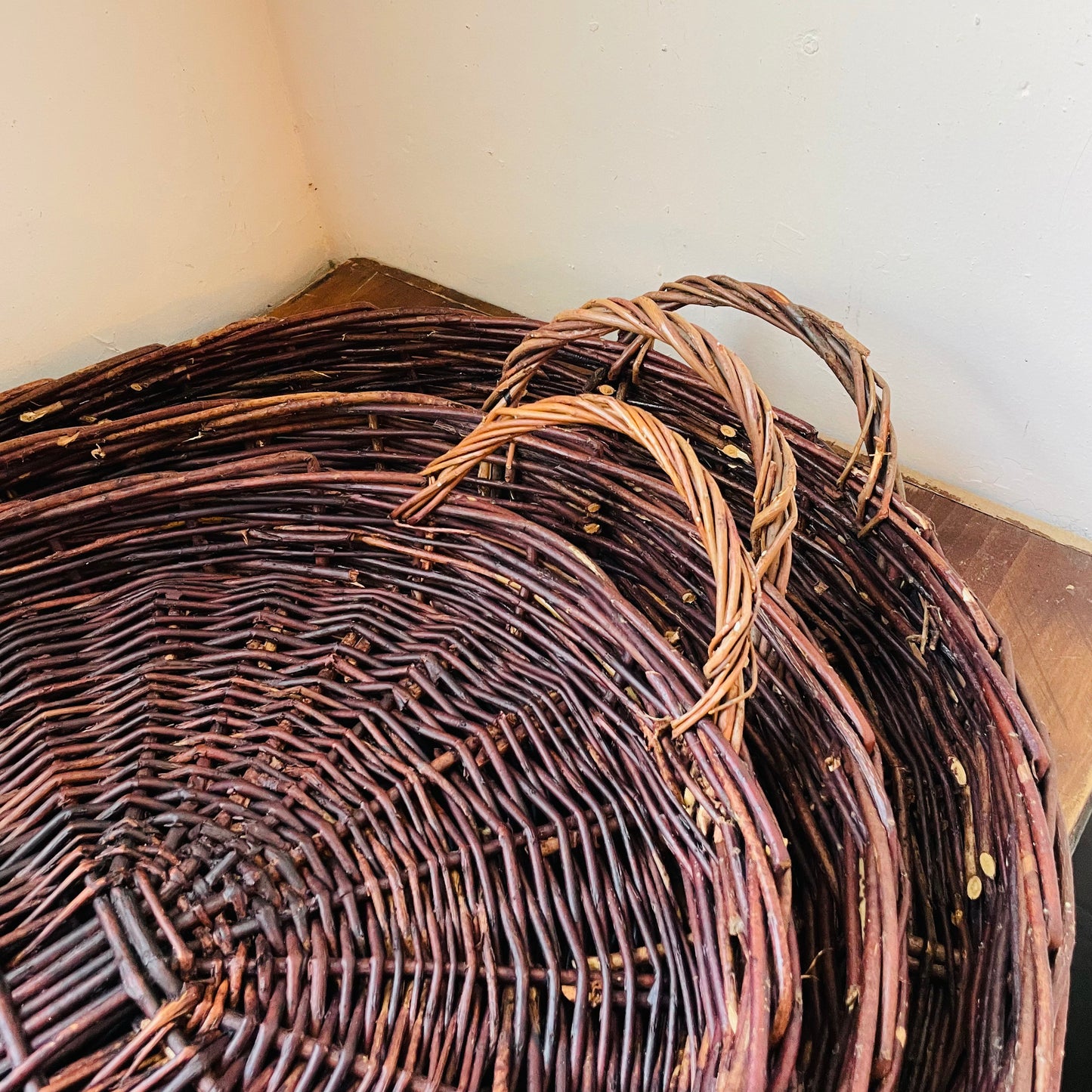 Cozy Hand-Woven Dark Wicker Tray