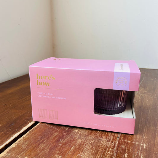 The Lilac Scout Lowball Glasses
