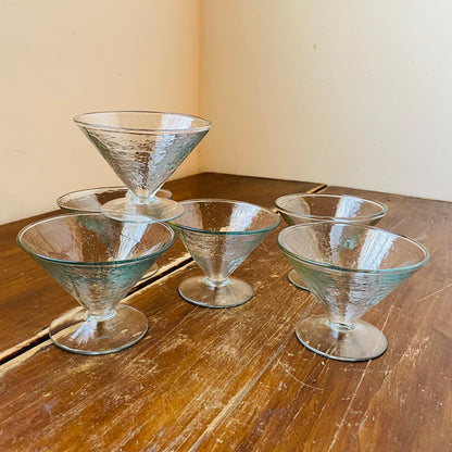 Hammered Glass Martini Glass Set