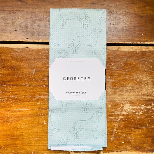 Lab Pups Tea Towel: Rain