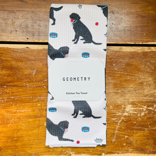 Lab Pals Tea Towel: Black-lab