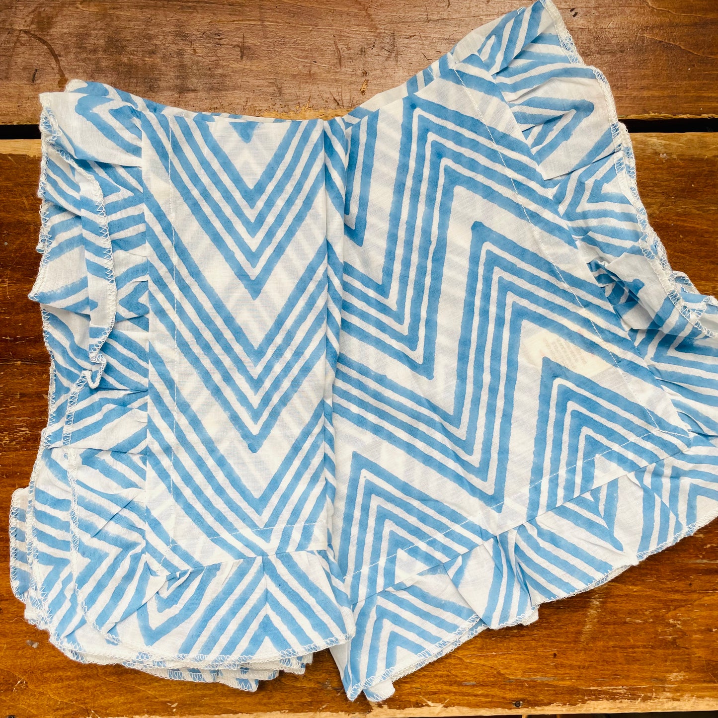 Blue ZigZag Ruffled Napkins- Set of 4