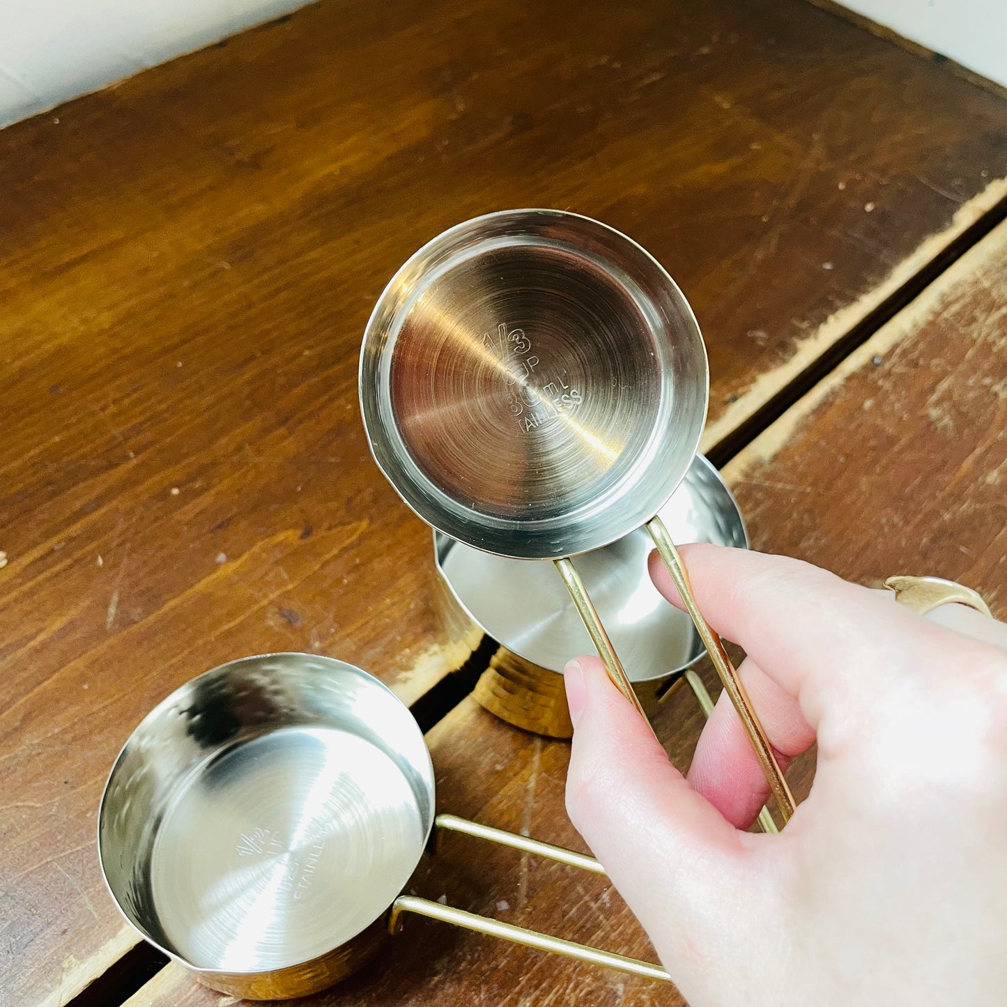 Gold Finish Stainless Steel Measuring Cups