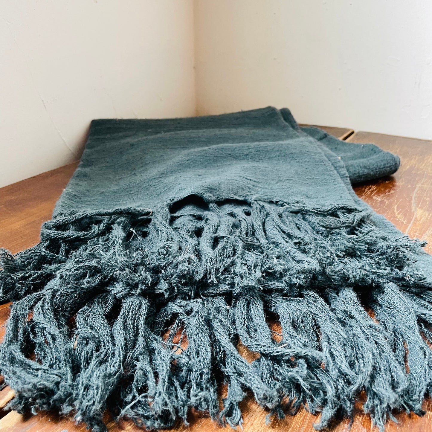 Indigo Washed Linen Throw