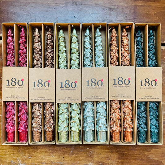 Metallic Tree Taper Candles