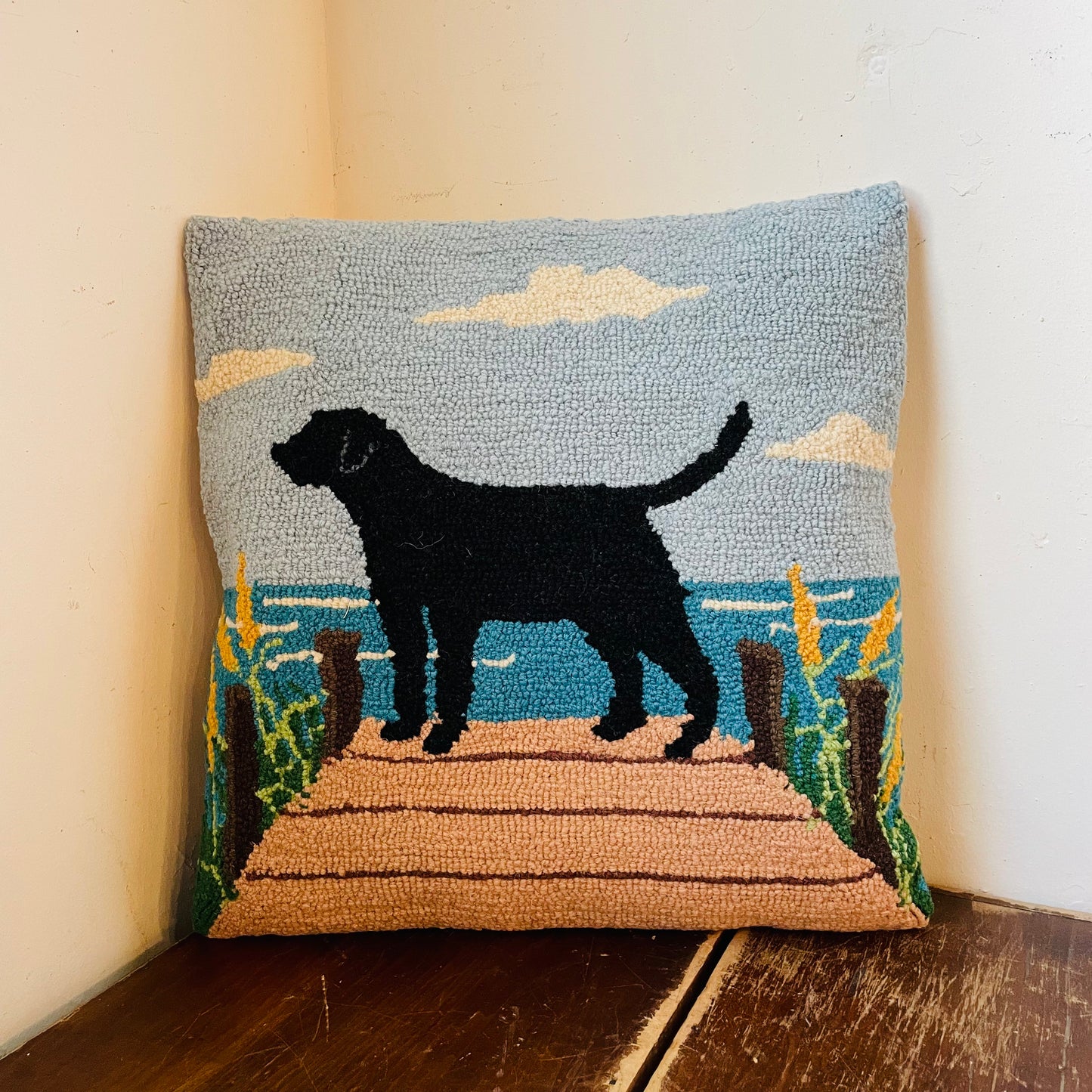 Lab On Dock Hook Pillow