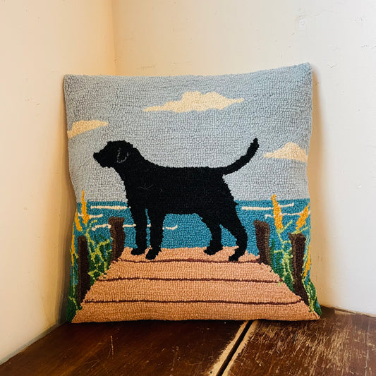 Lab On Dock Hook Pillow