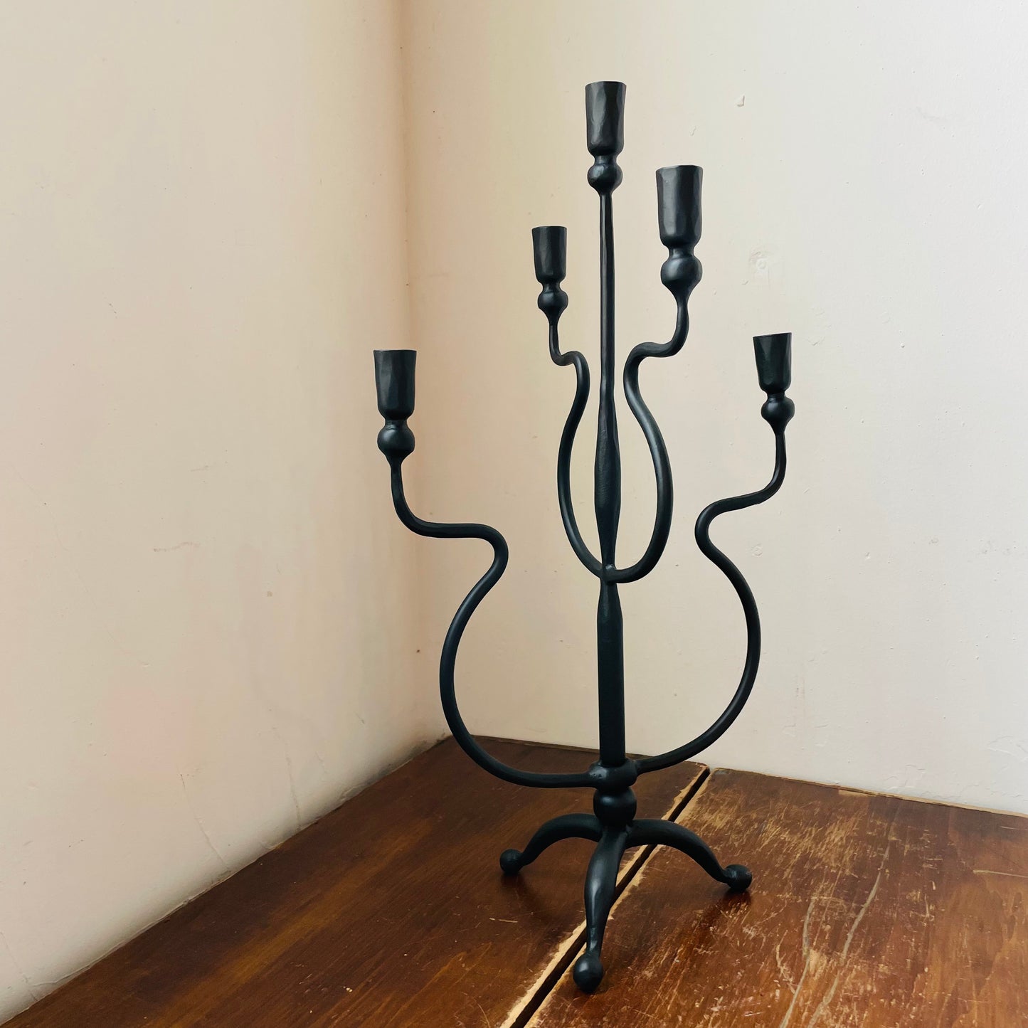 Forged Iron Wiggly Candelabra