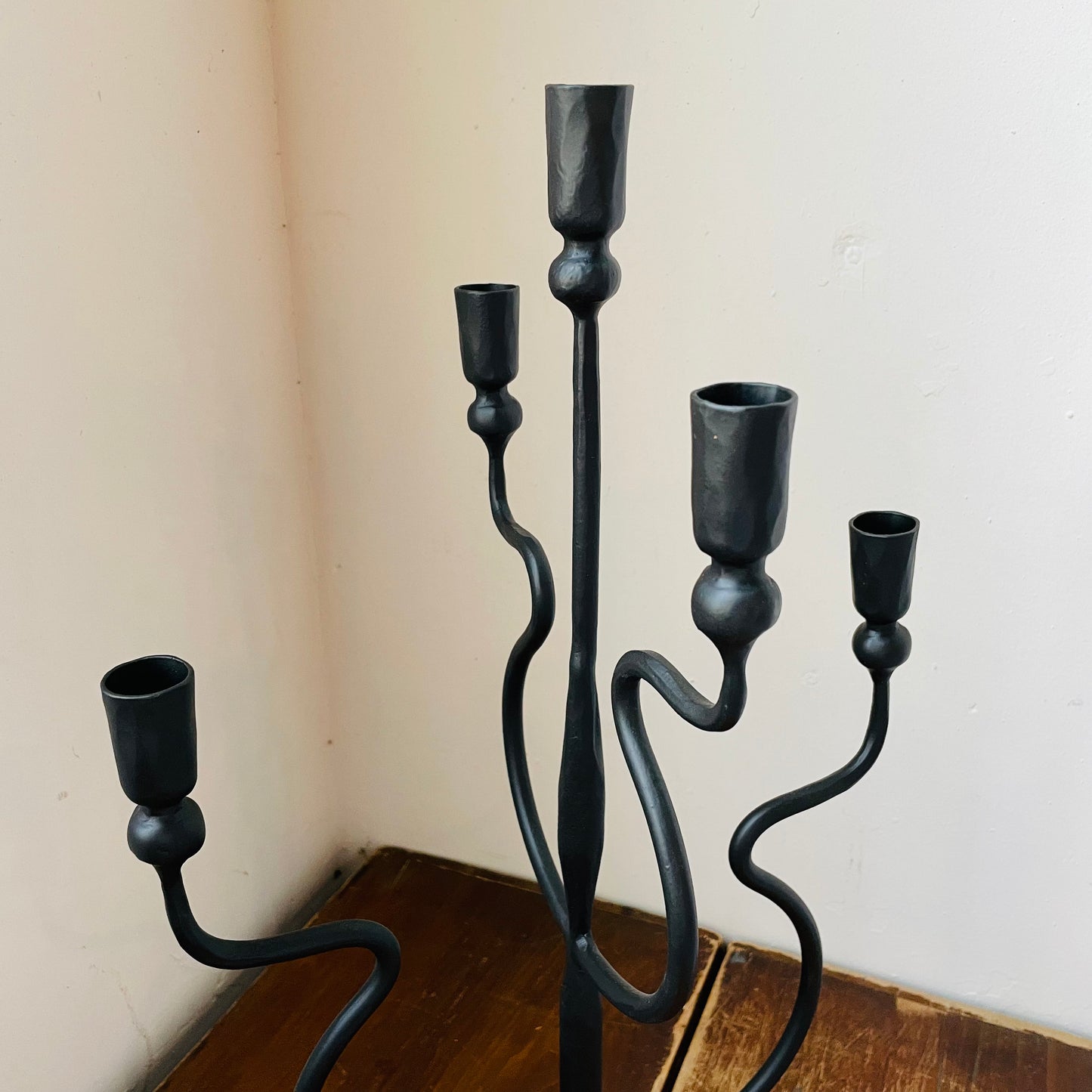 Forged Iron Wiggly Candelabra