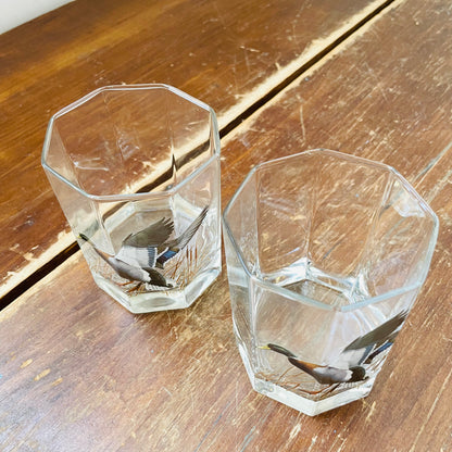 David Maas Mallard Low Ball Glasses, Set of 2-Vintage
