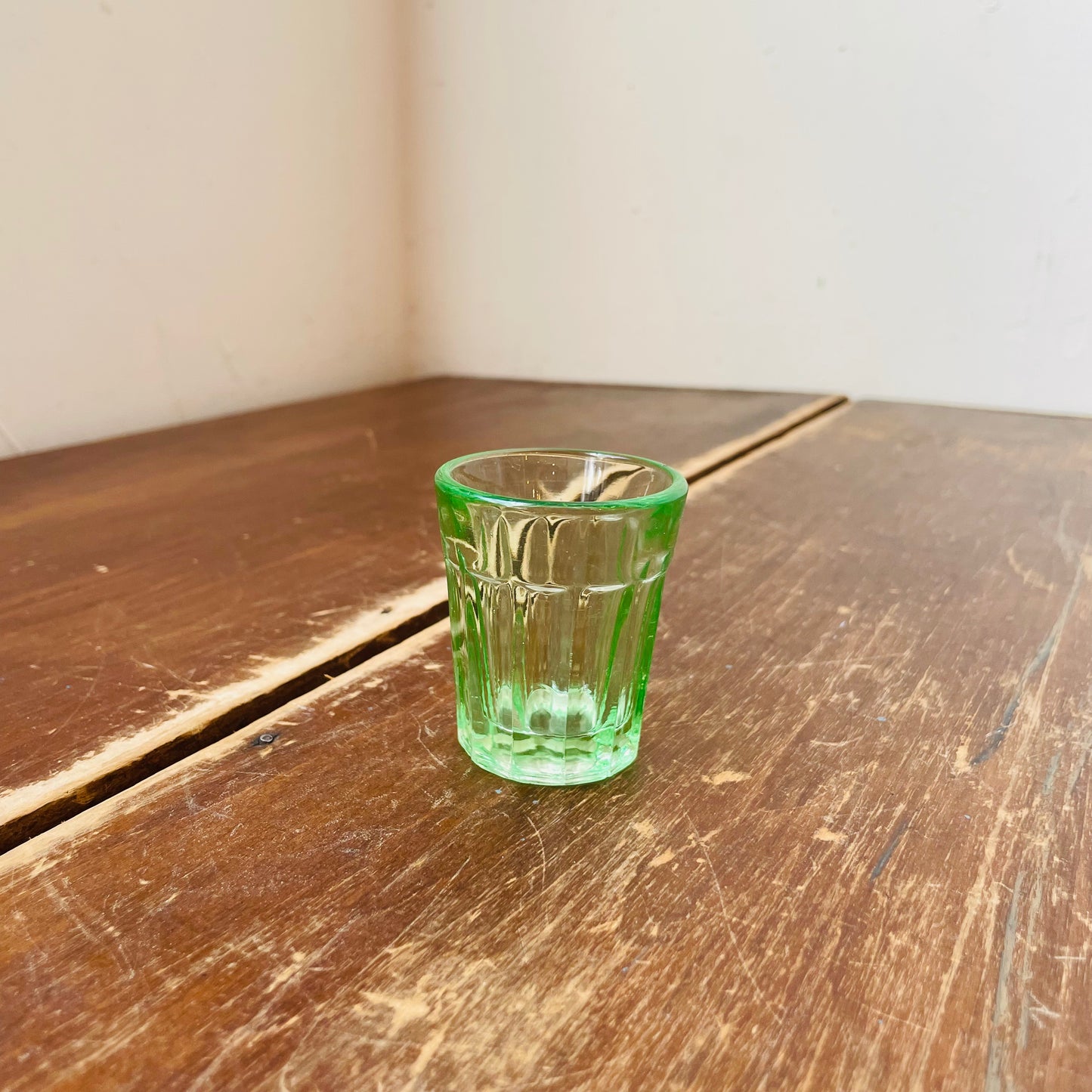 Vasoline Green, Anchor Hocking Shot Glass-Vintage