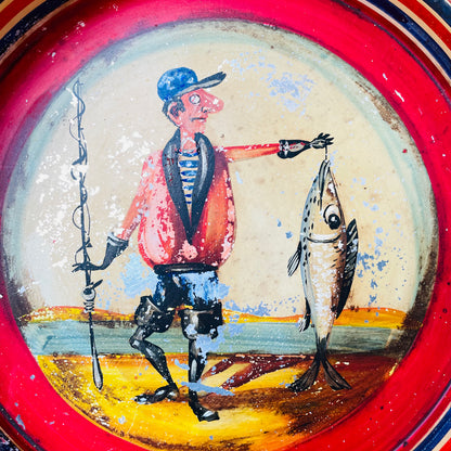 Fisherman Metal Tray-Vintage