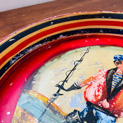 Fisherman Metal Tray-Vintage