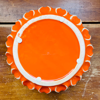 Orange and White Contemporary Vase-Vintage