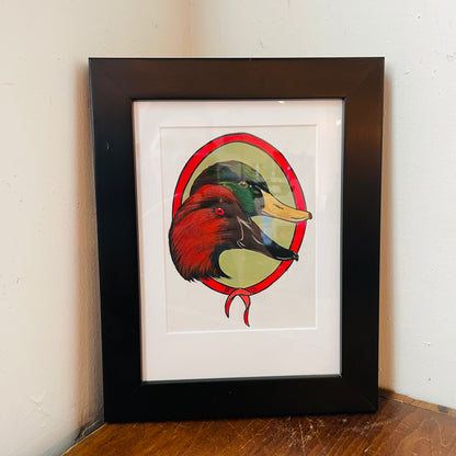 Mallard Drake and Canvasback Duck Painting-Vintage
