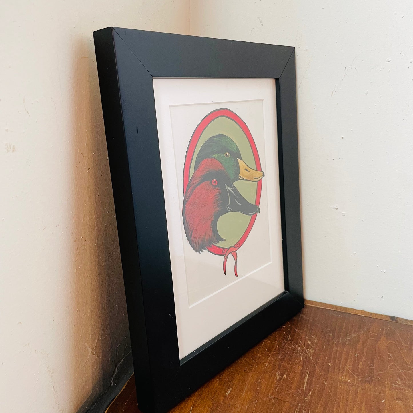 Mallard Drake and Canvasback Duck Painting-Vintage