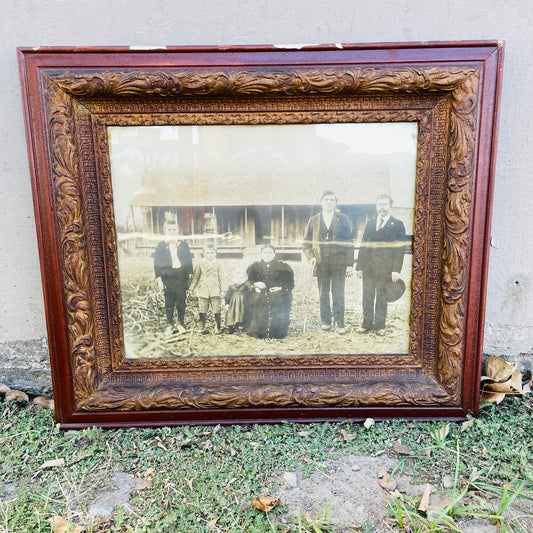 Antique Family Portrait in Frame-Vintage