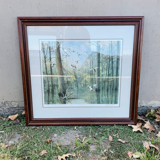 Mallards in Timber Print by Ken Carlson-Vintage
