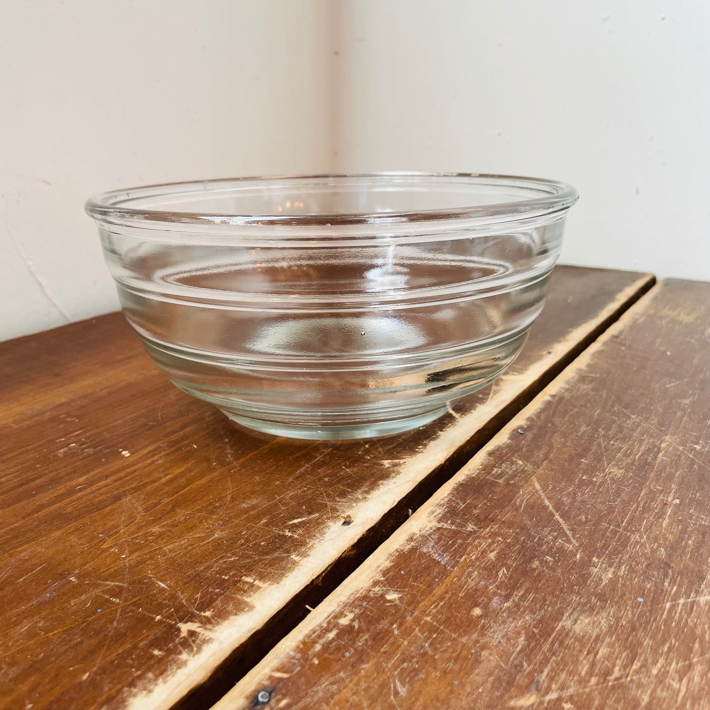 Clear Glass Mixing Bowls, Set of 3-Vintage
