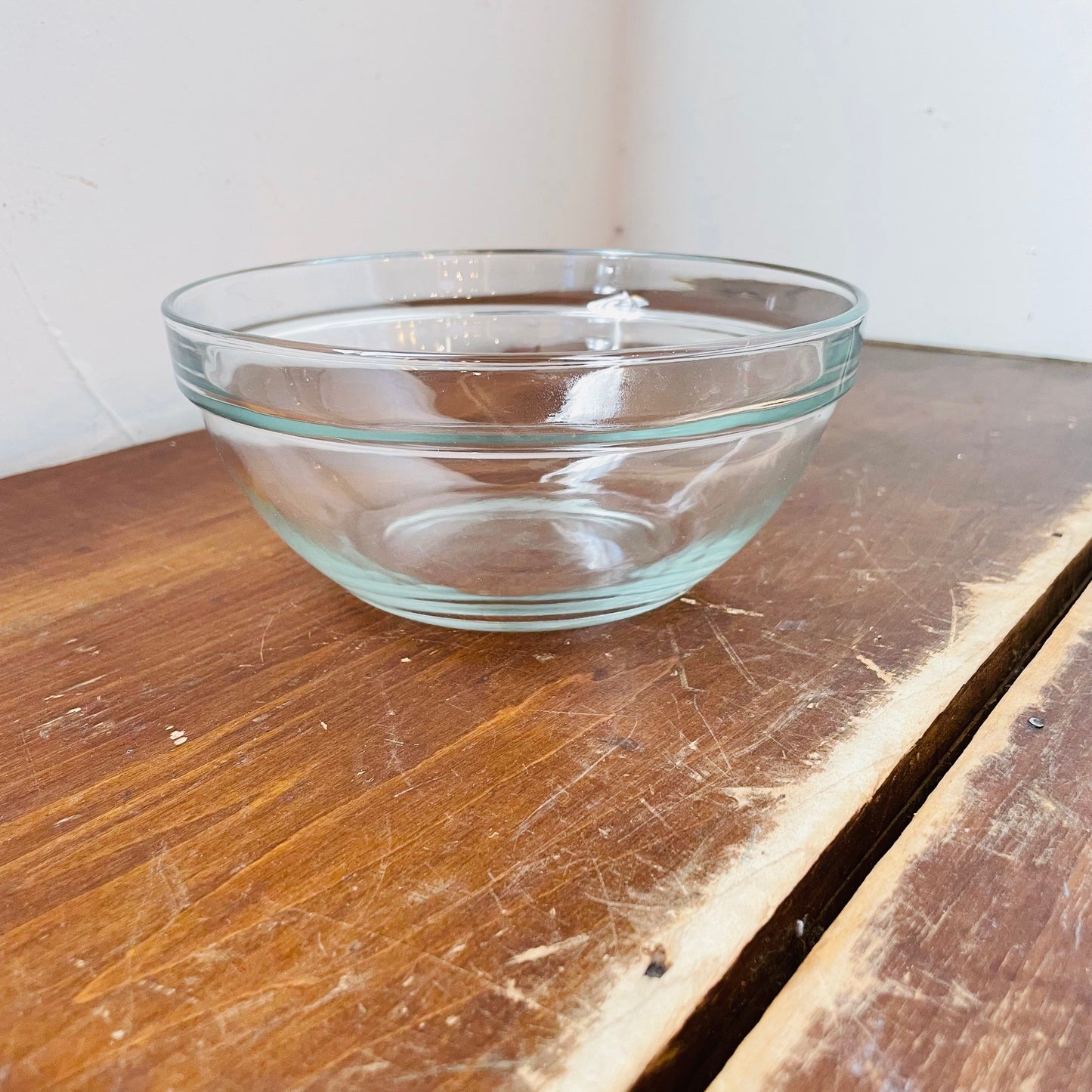 Clear Glass Mixing Bowls, Set of 3-Vintage