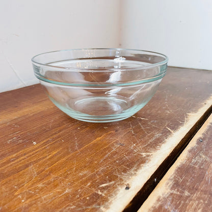 Clear Glass Mixing Bowls, Set of 3-Vintage