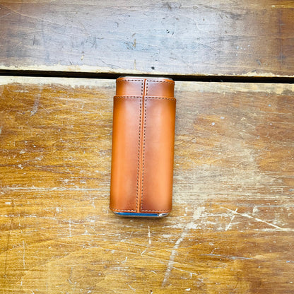 Ashton 3-Cigar Leather Case with Cutter
