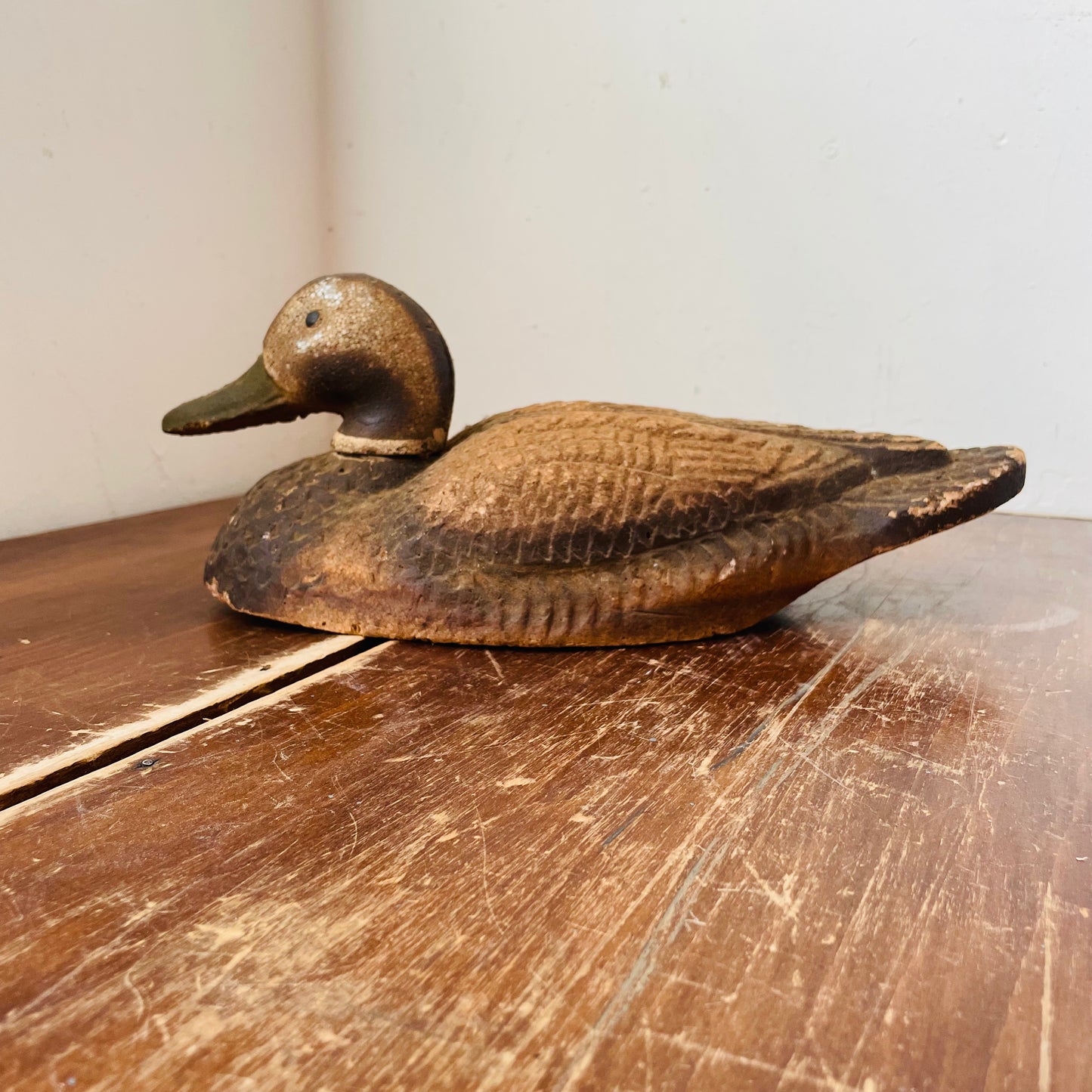 Duck Decoy, Brown Styrofoam-Vintage
