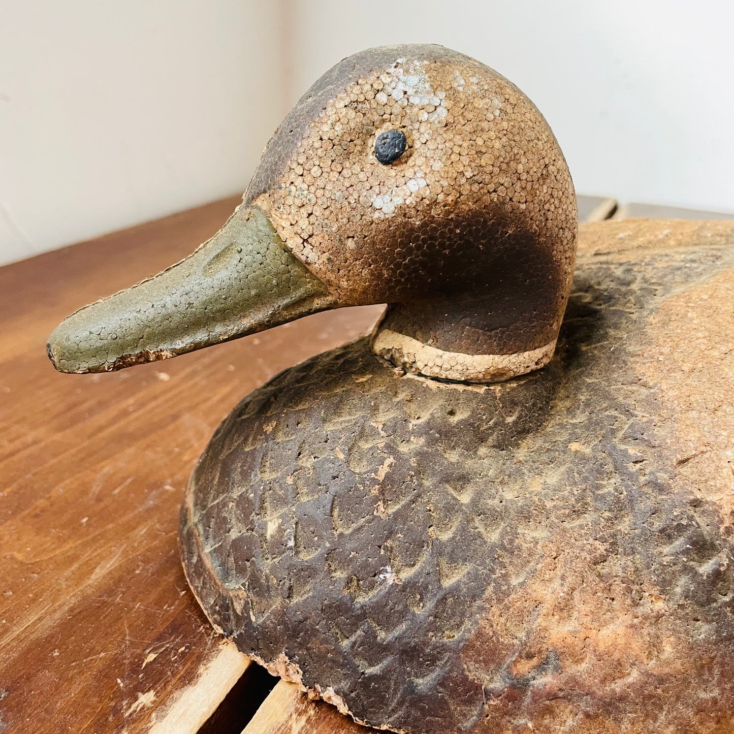 Duck Decoy, Brown Styrofoam-Vintage