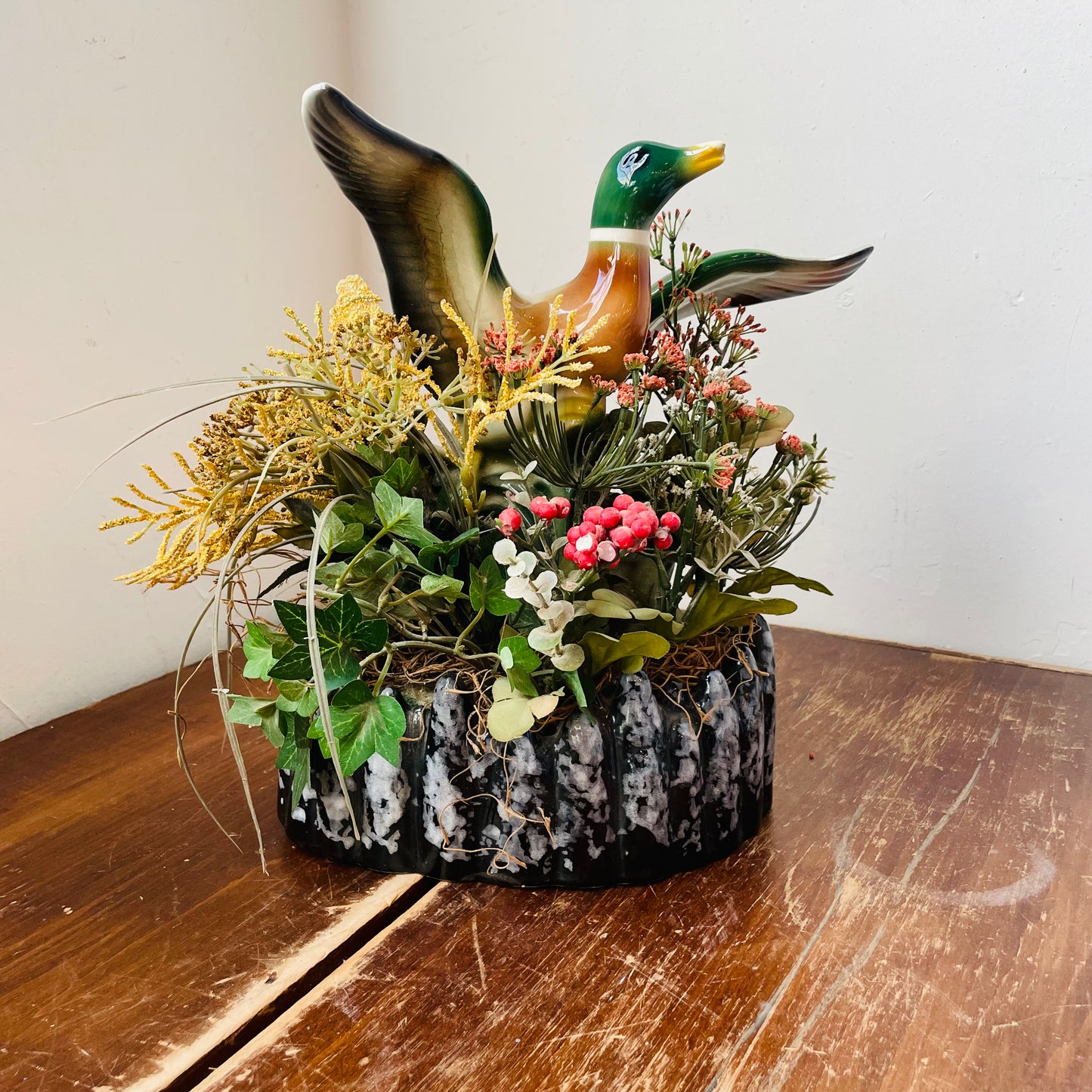 Ceramic Duck Planter Lamp-Vintage