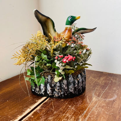 Ceramic Duck Planter Lamp-Vintage