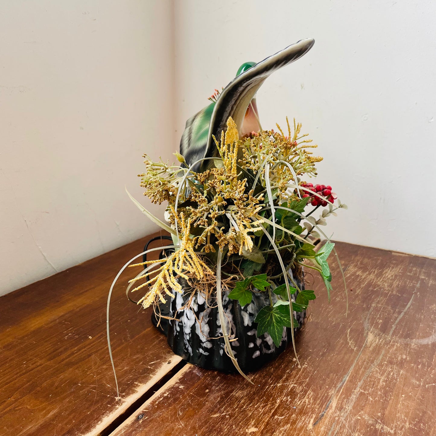 Ceramic Duck Planter Lamp-Vintage