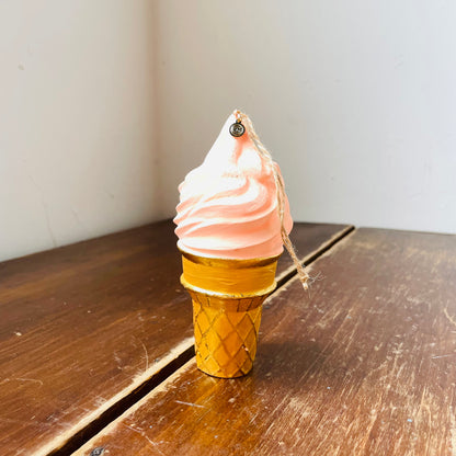 Colorful Soft Serve Ice Cream Cone Ornament