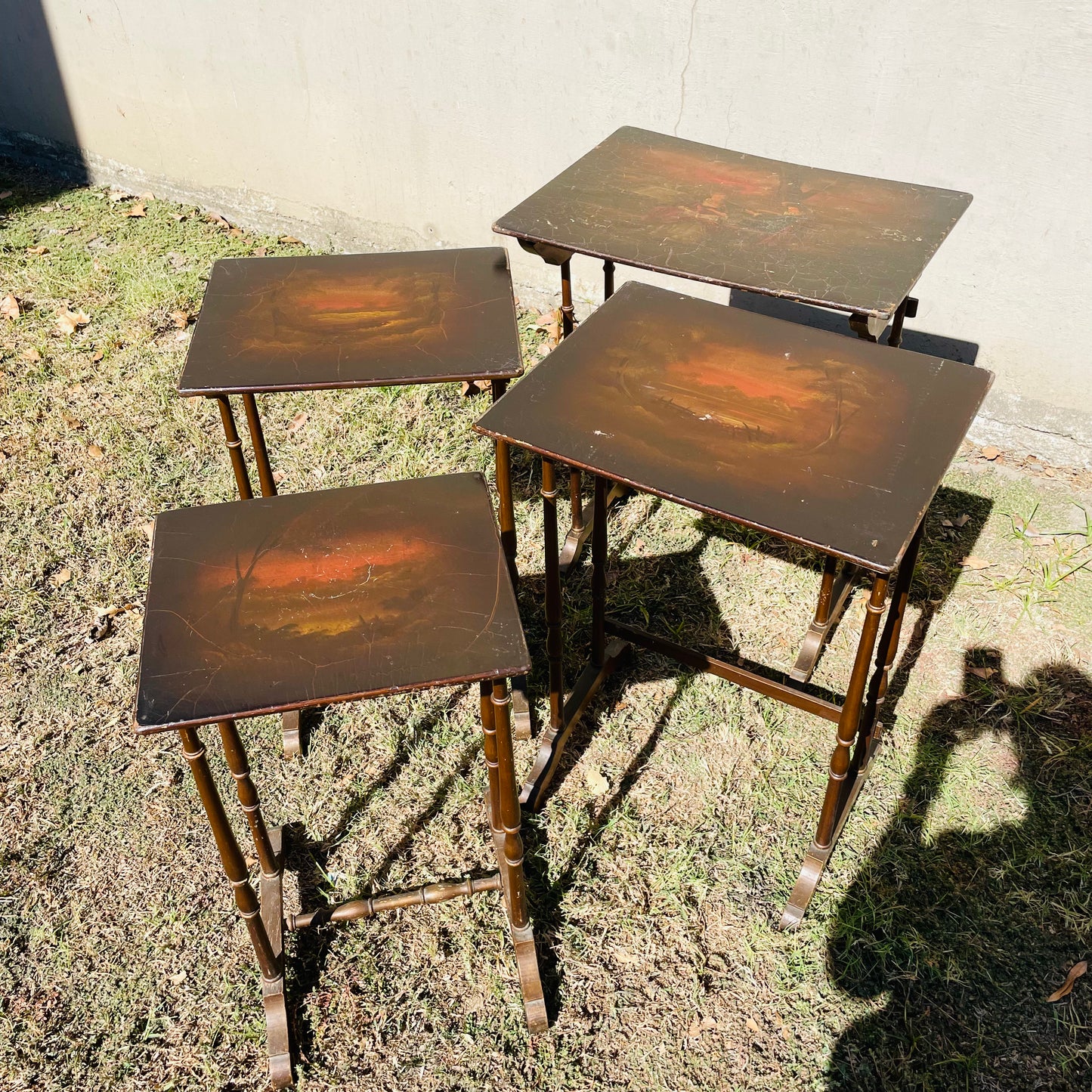 Nesting Tables, Edwardian Style, Set of 4-Vintage