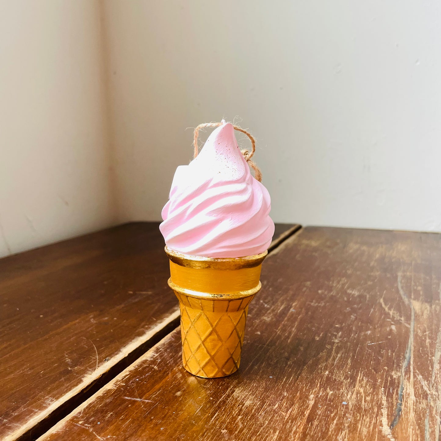 Colorful Soft Serve Ice Cream Cone Ornament