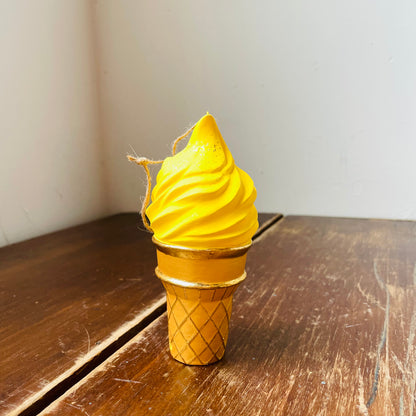 Colorful Soft Serve Ice Cream Cone Ornament