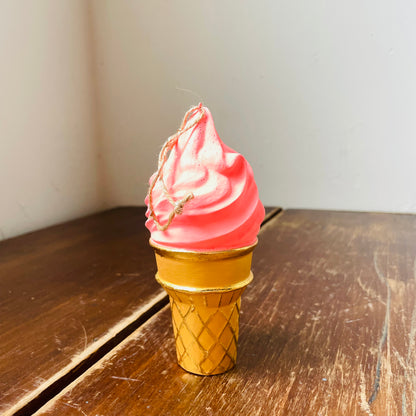 Colorful Soft Serve Ice Cream Cone Ornament