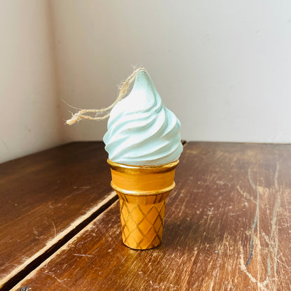 Colorful Soft Serve Ice Cream Cone Ornament