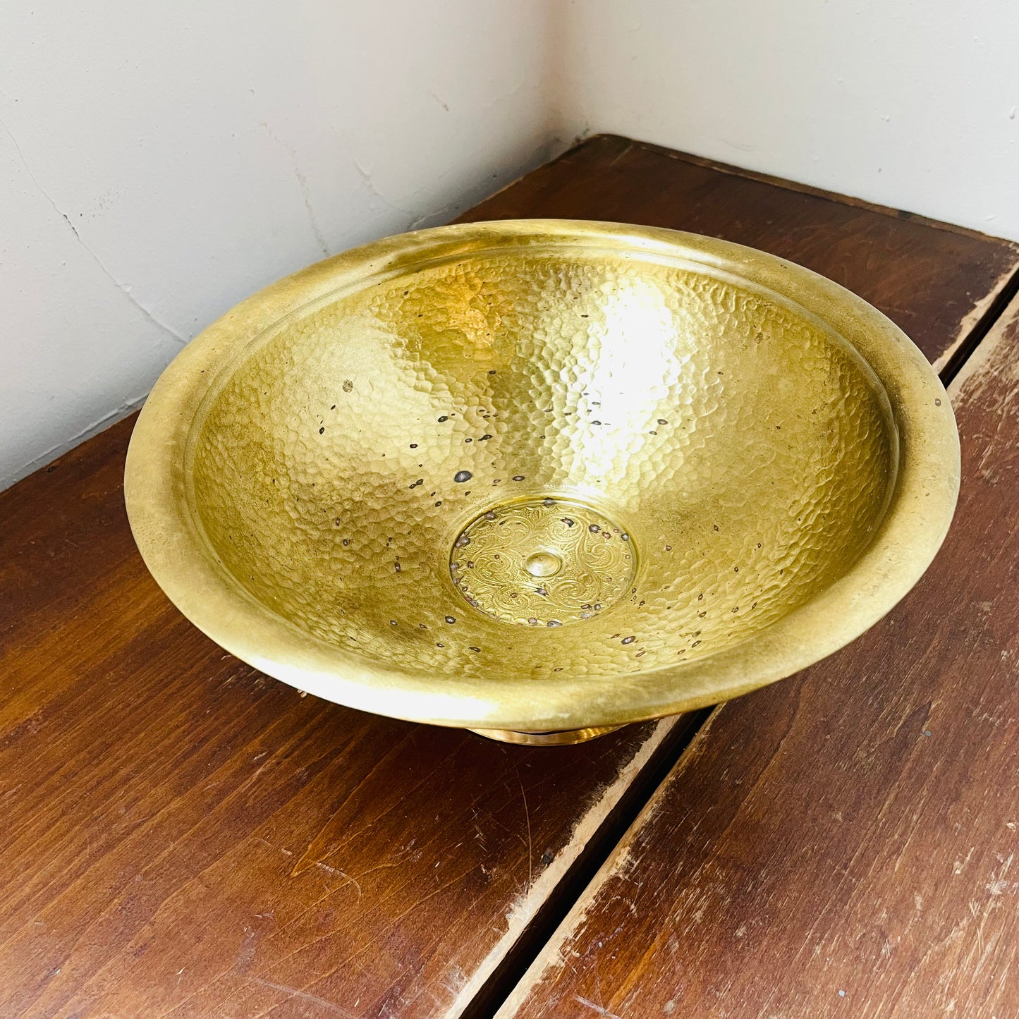 Israeli Brass Footed Bowl- Vintage