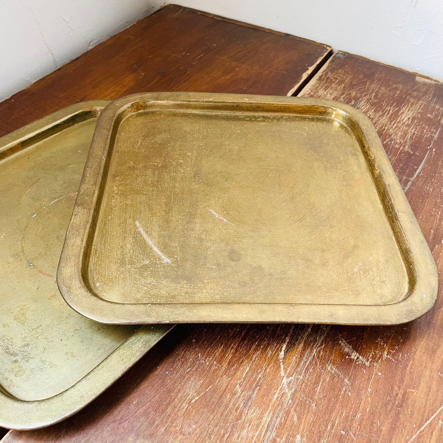 Brass Trays- Set of 2- Vintage