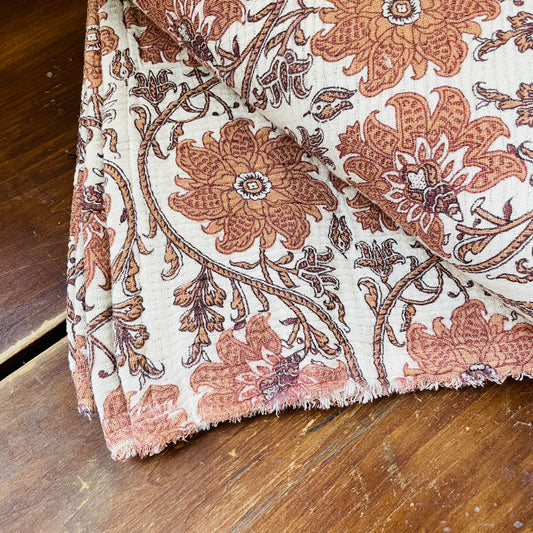 Quince Botanical Print Cotton Throw