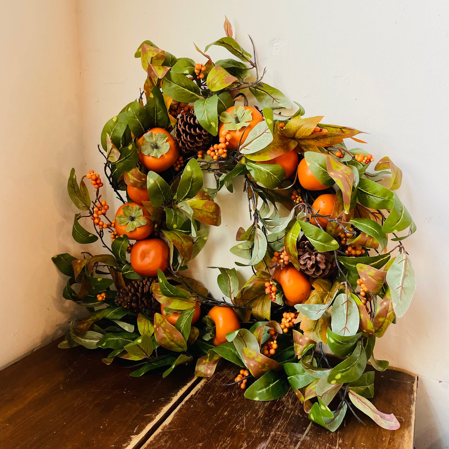Autumn Persimmon Wreath