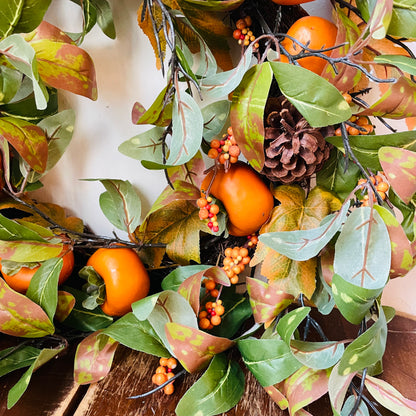Autumn Persimmon Wreath