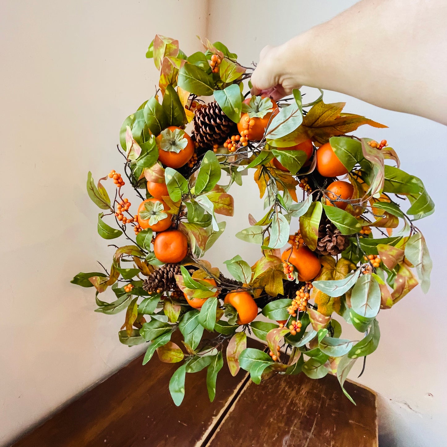 Autumn Persimmon Wreath