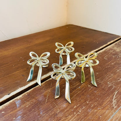 Brass Bow Shaped Napkin Rings