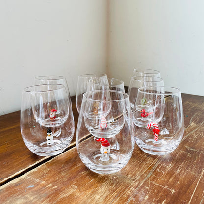 Holiday Figure Stemless Wine Glass