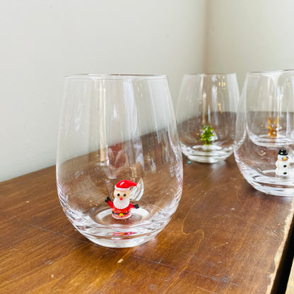 Holiday Figure Stemless Wine Glass