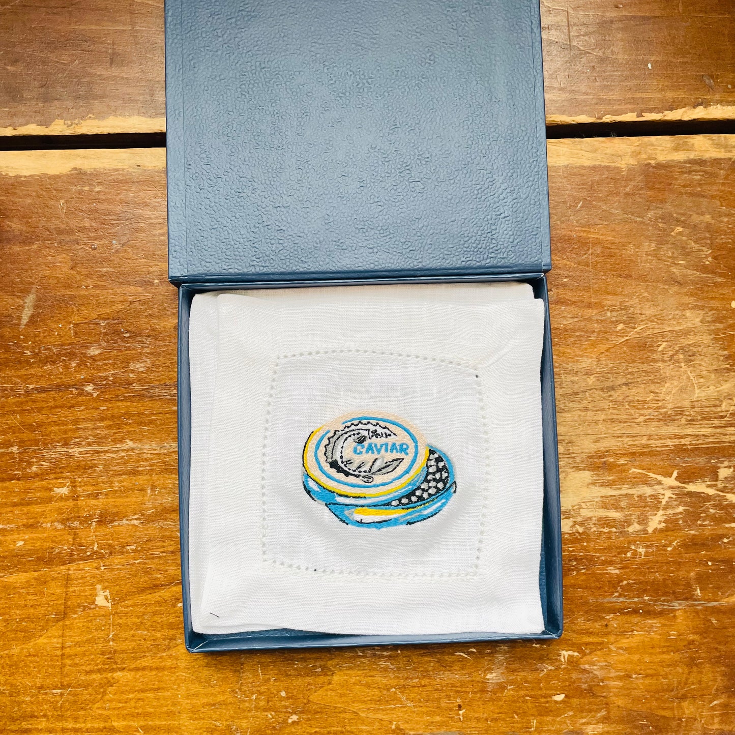 Champagne & Caviar Set of 6 Cocktail Napkins
