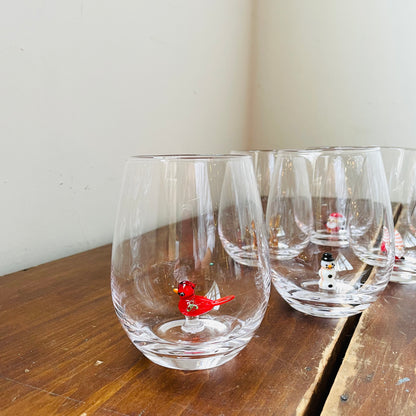 Holiday Figure Stemless Wine Glass