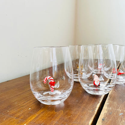 Holiday Figure Stemless Wine Glass